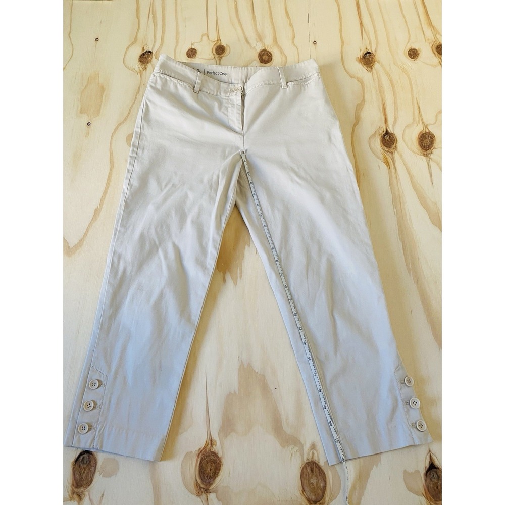 Talbots Stretch Crop-Capri Pants Women's Size 2P Beige Cotton Blend High Rise